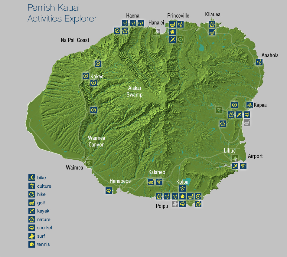 Kauai Activities Map