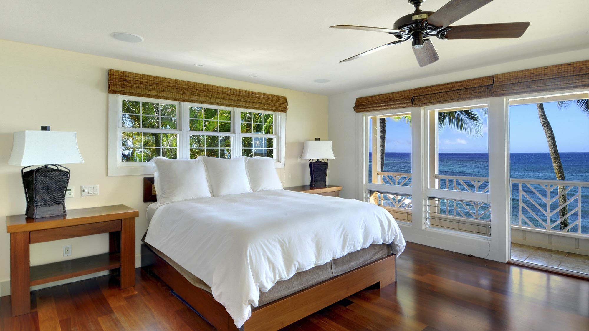 Hale Naia at Baby Beach - Oceanfront Master Bedroom Suite Lanai View - Parrish Kauai