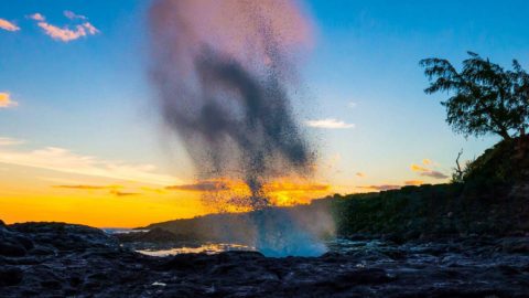 Spouting Horn Offers A Spectacular Natural Sight at Poipu Beach