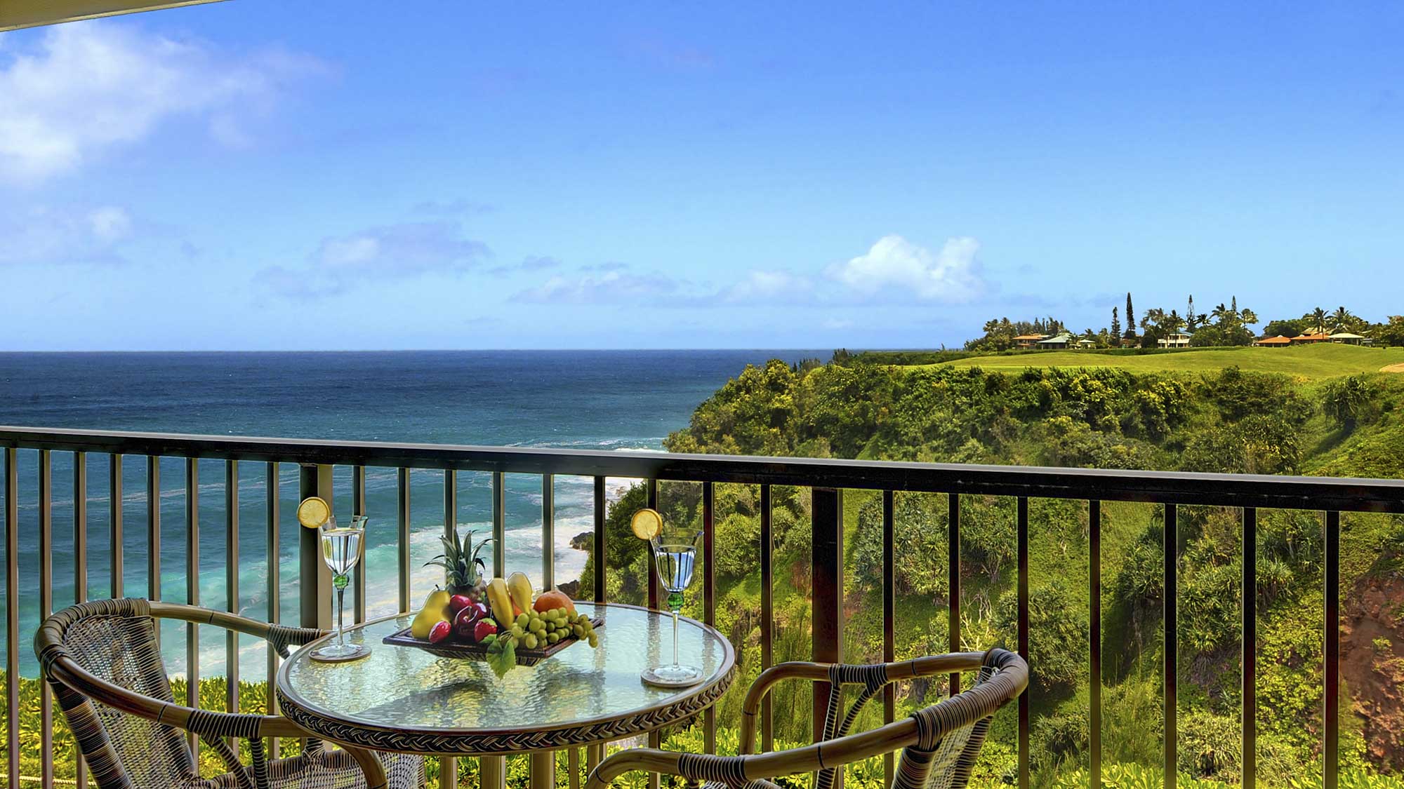Pali Ke Kua #227 - Oceanfront Dining Lanai View - Parrish Kauai