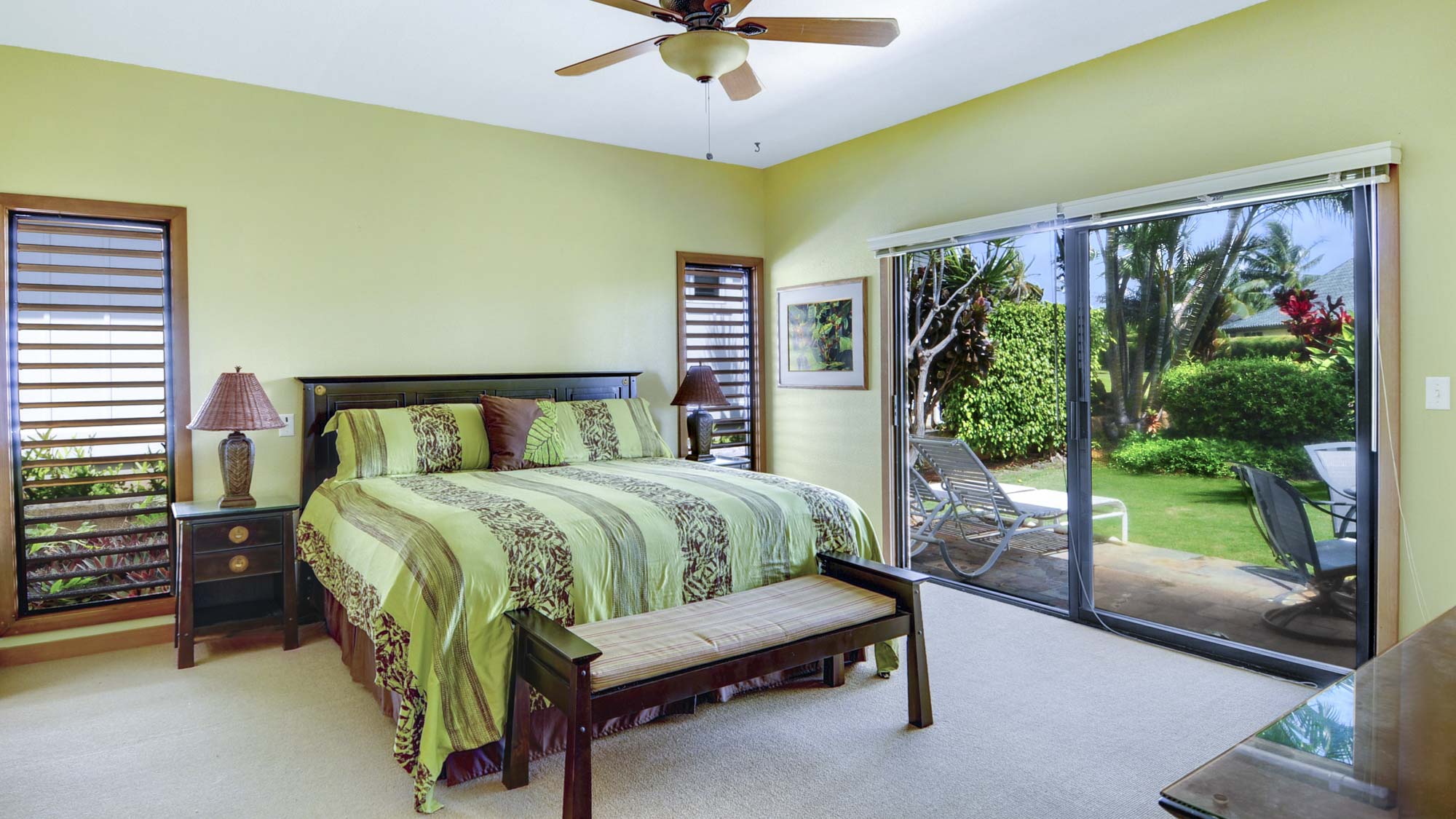 Maikalani at Poipu Kai Resort - Master Bedroom Suite & Lanai View - Parrish Kauai