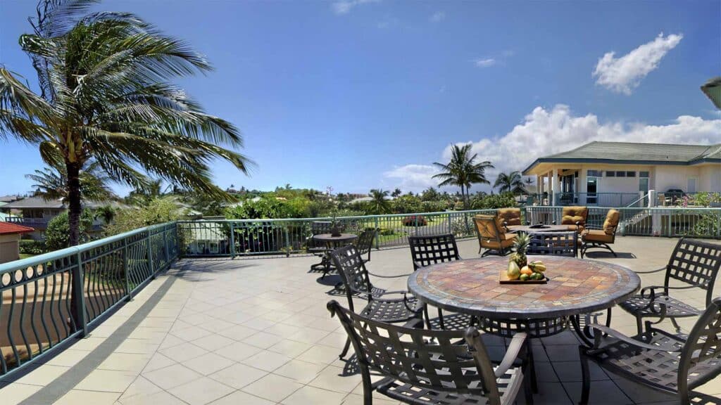 Hale Imaka at Poipu Kai - Dining & Lounging Lanai View - Parrish Kauai