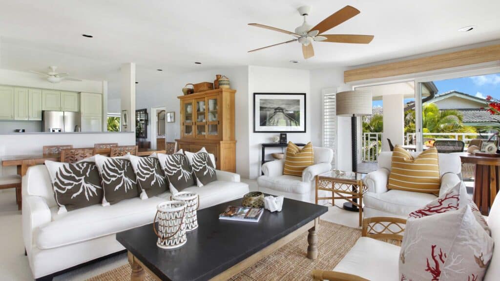 Emmalani Court at Princeville #321 - Living & Dining Room - Parrish Kauai
