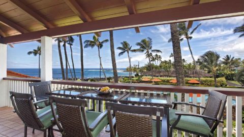Nihi Kai Villas at Poipu #200 - Ocean View Dining Lanai - Parrish Kauai