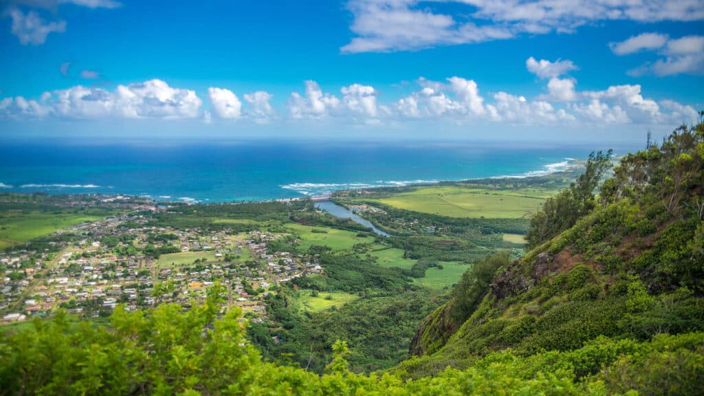 View of west coast of Kauai Island, Hawaii