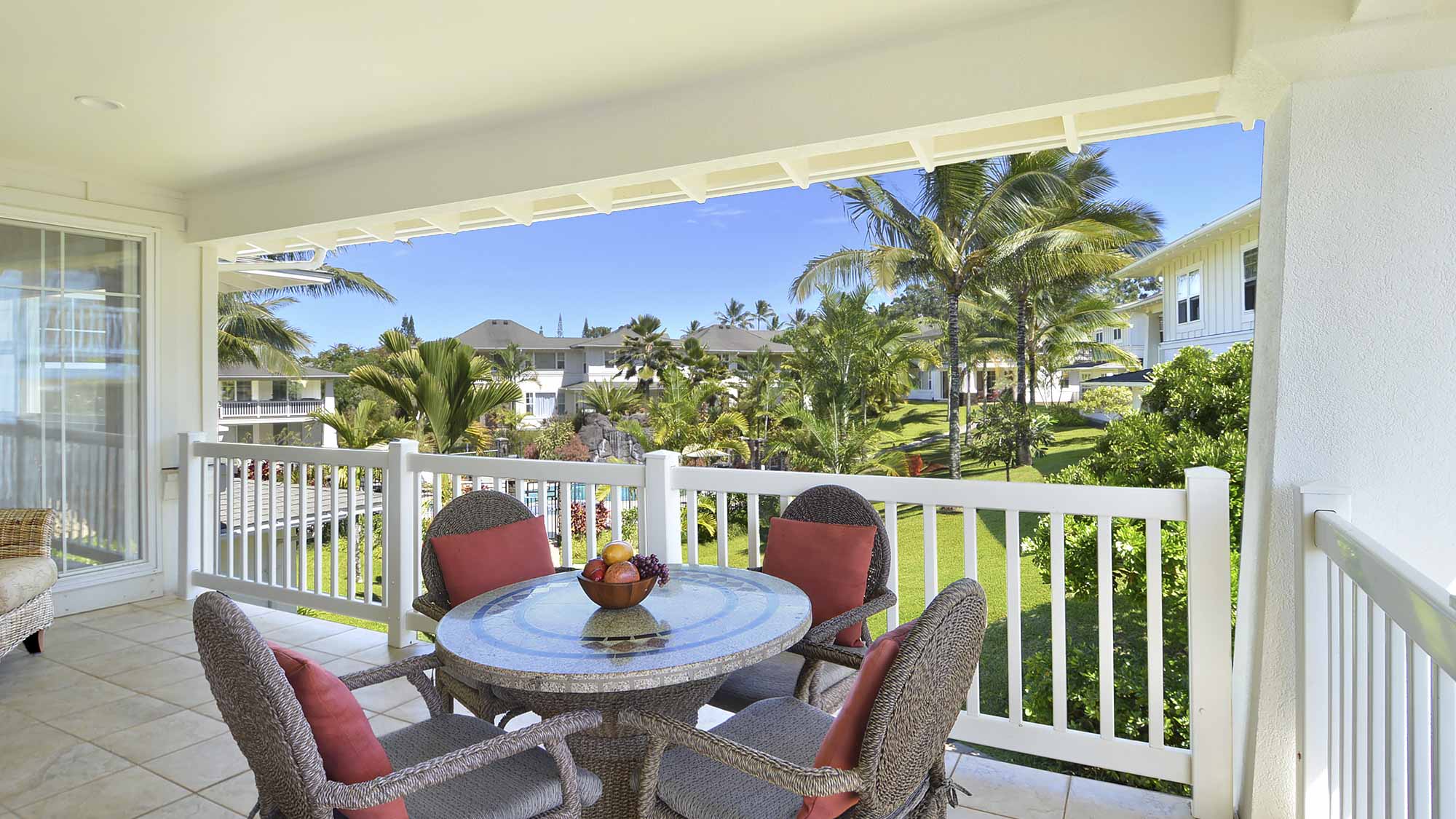 Plantation at Princeville Resort #822 - Dining Lanai Pool View - Parrish Kauai