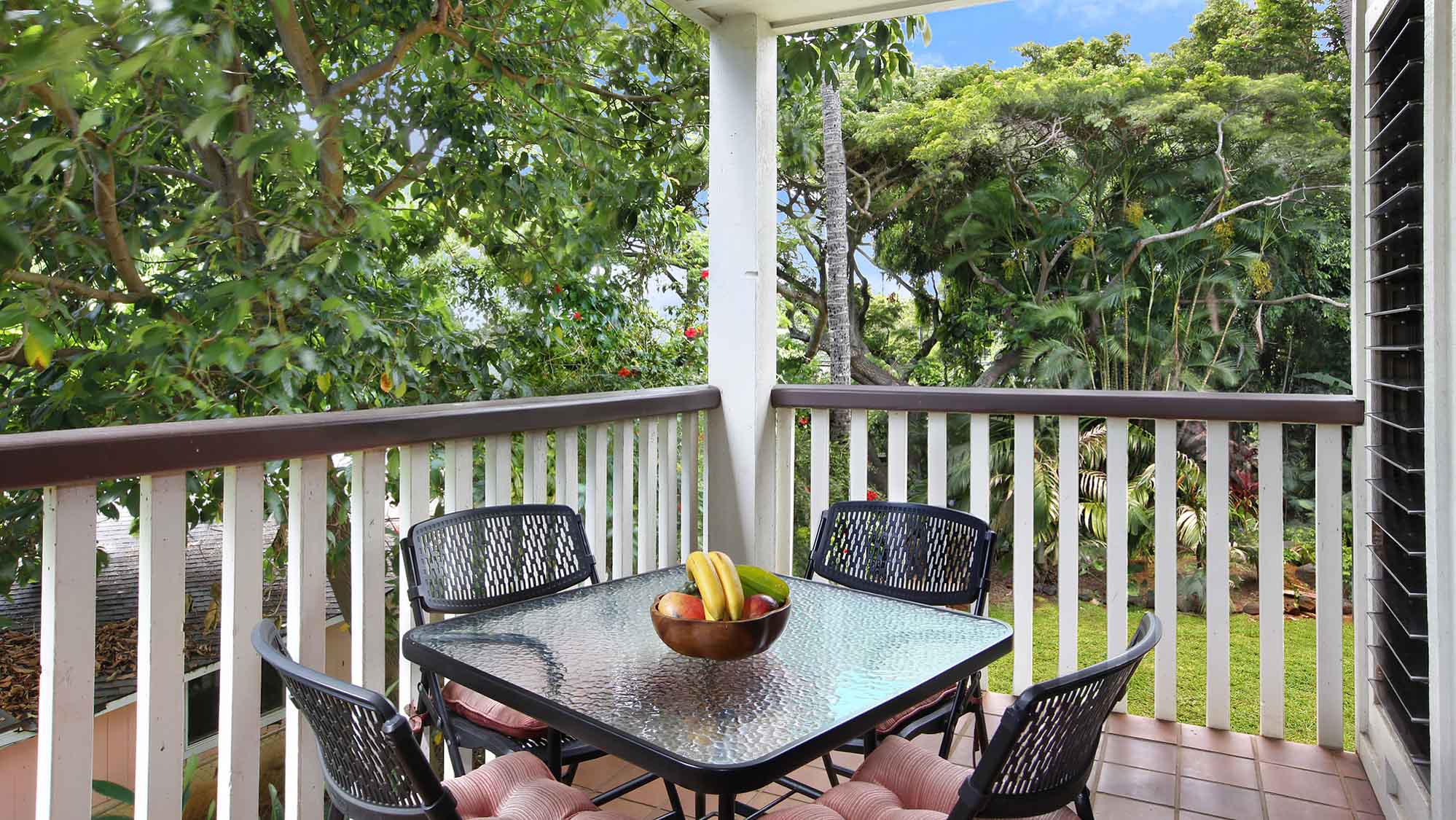 Waikomo Stream Villas #320 - Dining Lanai View - Parrish Kauai