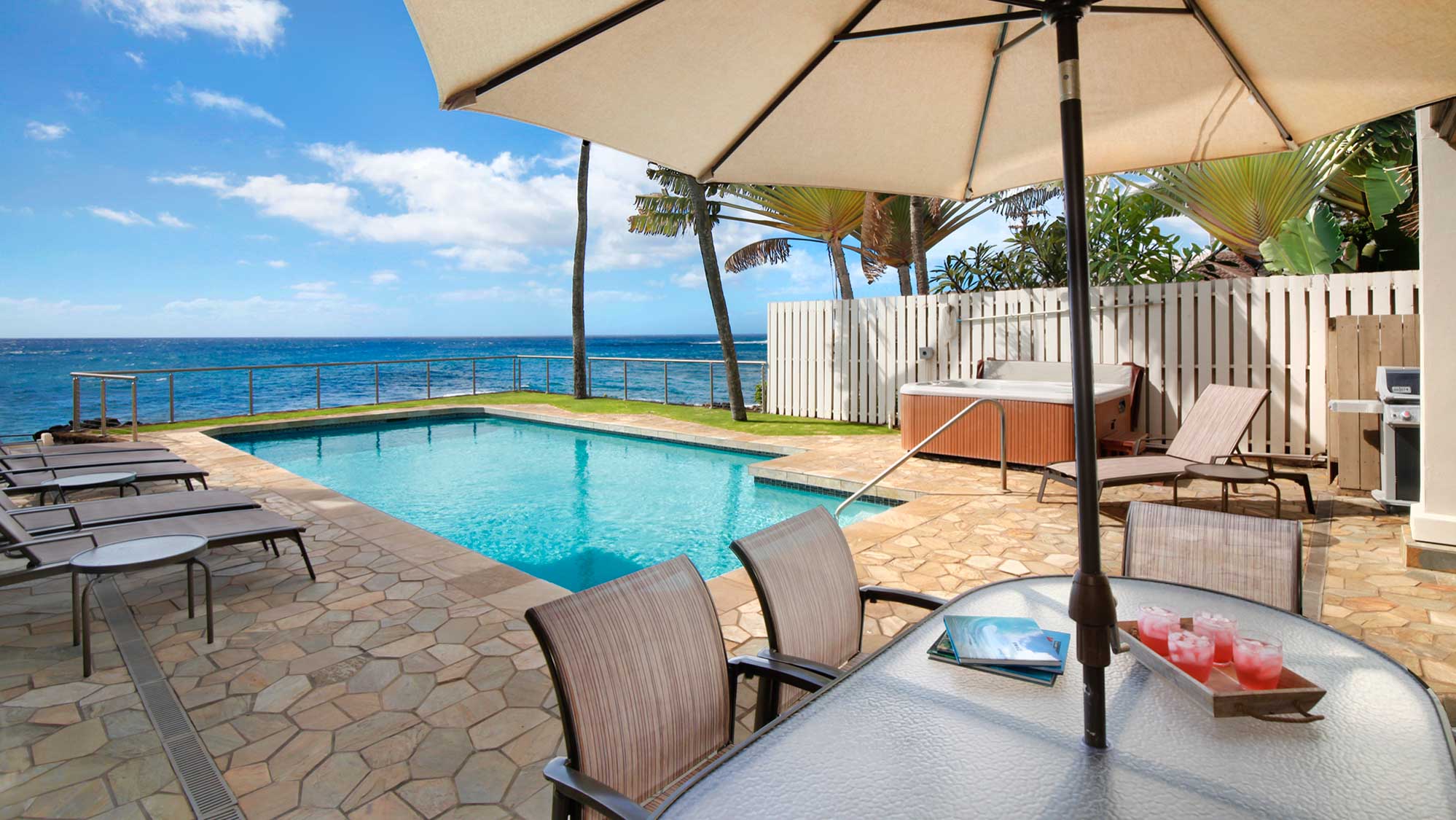 Villa Kailani at Poipu Beach - Oceanfront Pool & Spa Deck - Parrish Kauai