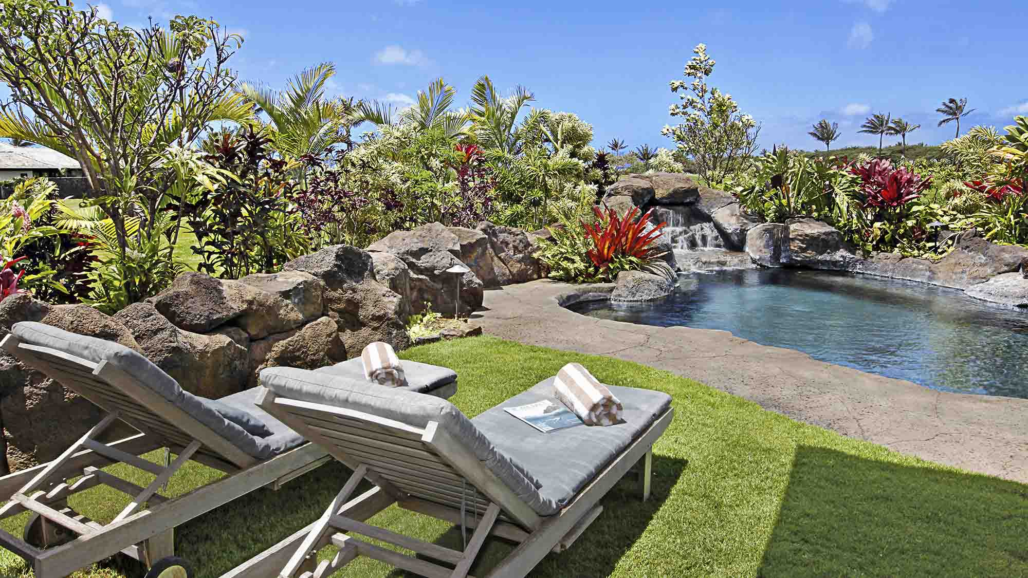 Kukuiula Makai Cottage #66 - Backyard Pool & Waterfall - Parrish Kauai