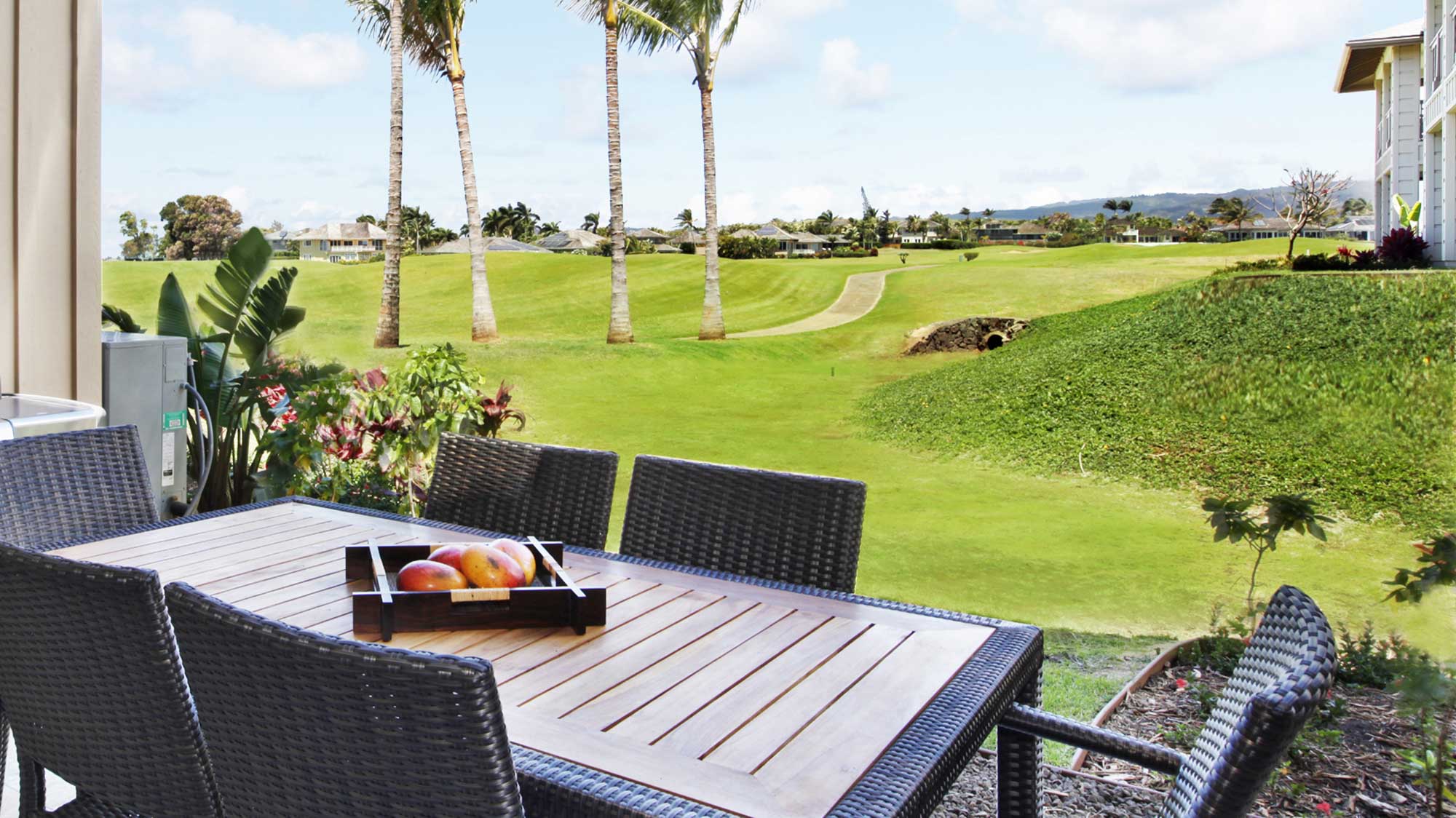 Pili Mai Resort at Poipu #11M - Golf Course & Sunset View Dining Lanai - Parrish Kauai
