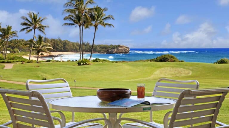 Poipu Sands at Poipu Kai Resort #511 - Oceanfront Dining Lanai Shipwrecks Beach View - Parrish Kauai