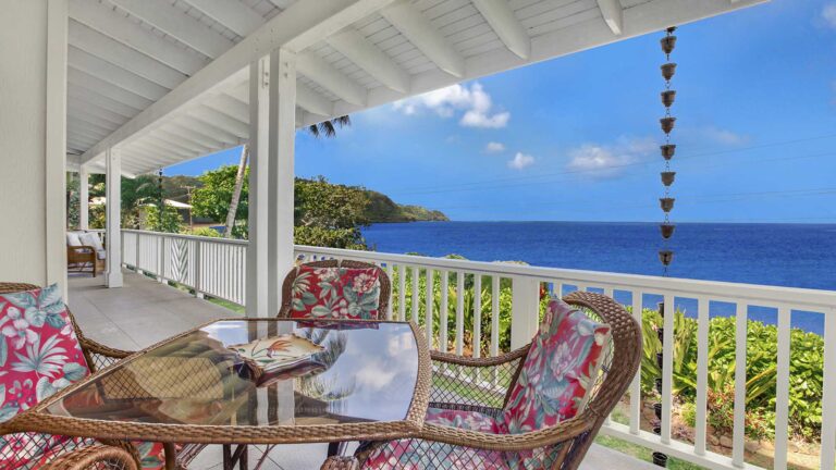 Anini Beach House - Ocean View Dining Lanai - Parrish Kauai