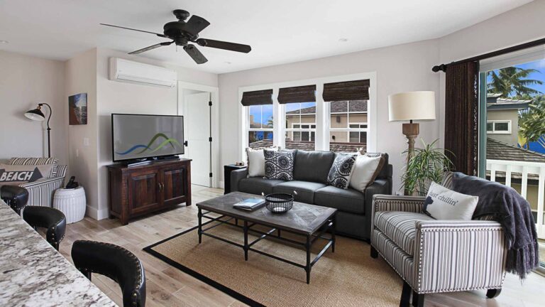Villa Kailani Townhomes at Poipu Beach A - Living Room - Parrish Kauai