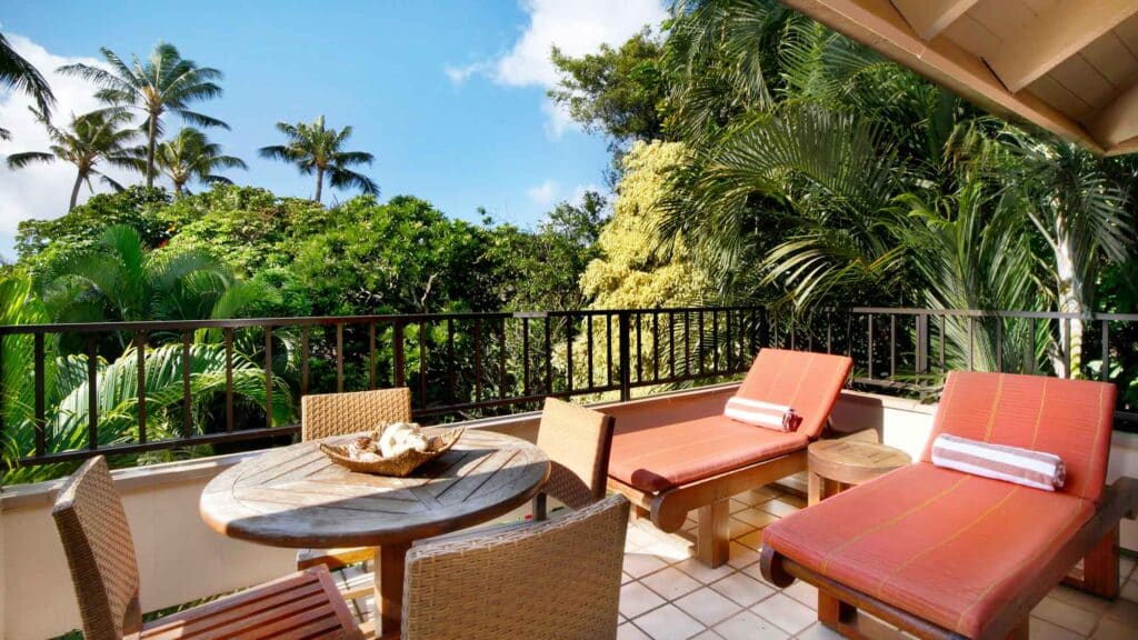 Kahala at Poipu Kai #121 - Dining & Lounging Lanai View - Parrish Kauai