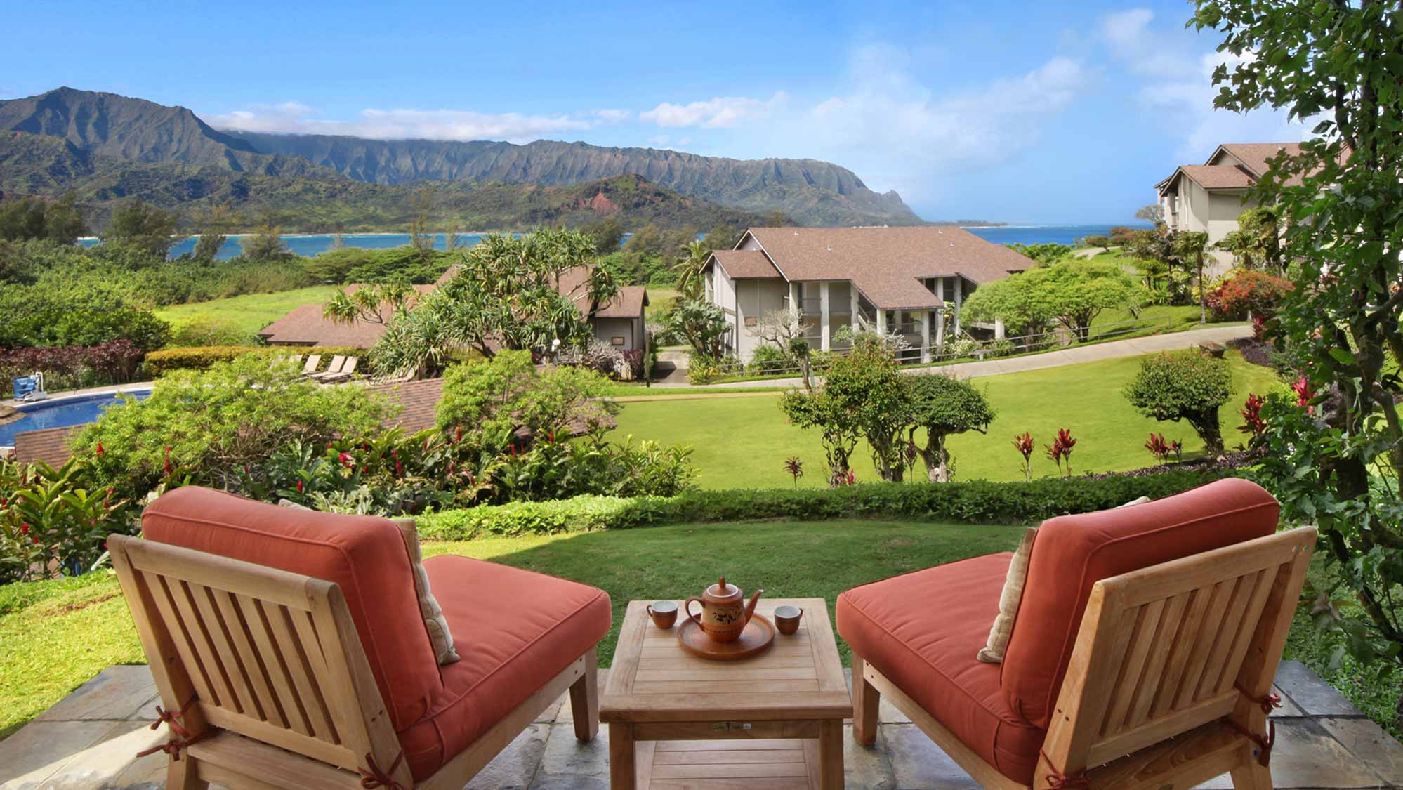 Hanalei Bay Resort #6102 - Ocean & Mountain View Lanai View - Parrish Kauai