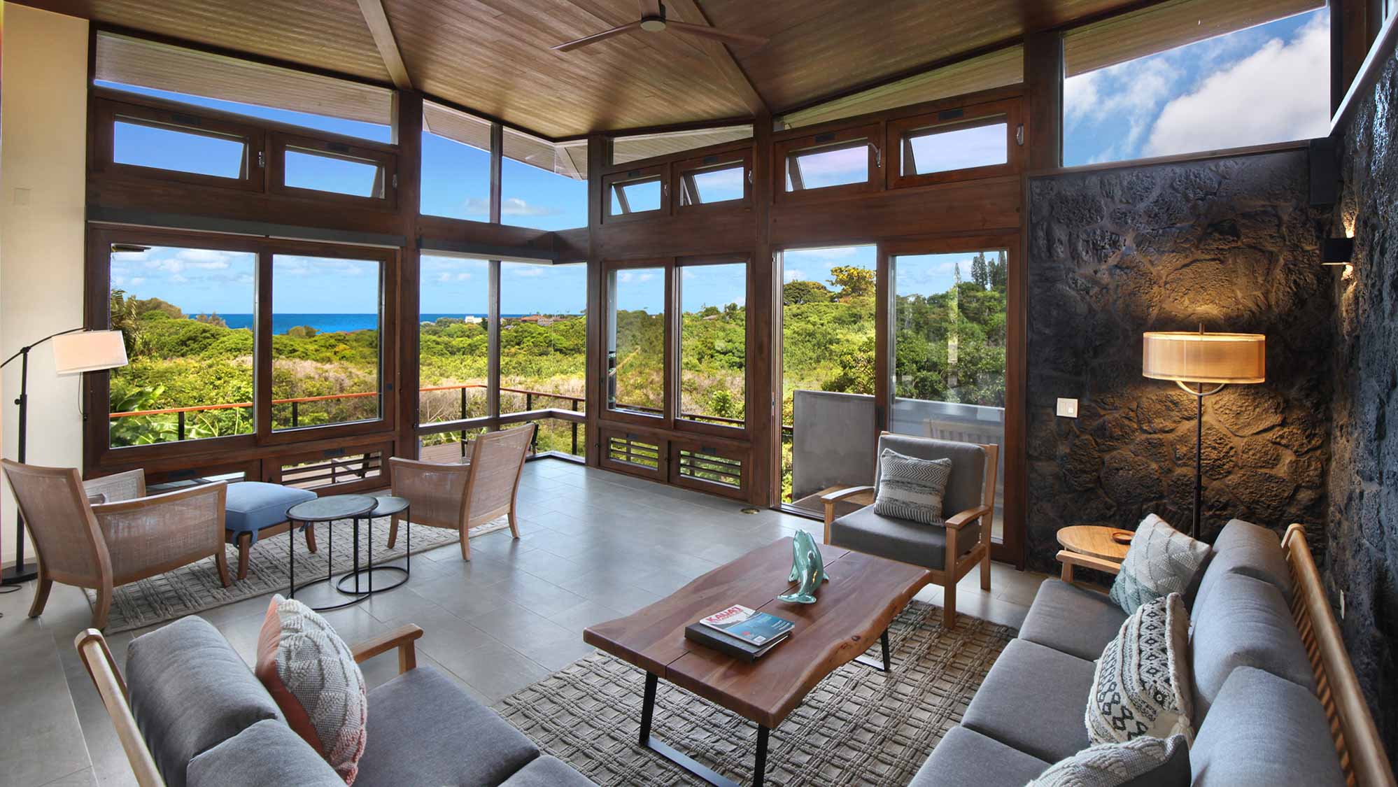 Hanalei Bay Vista - Ocean View Living Room - Parrish Kauai