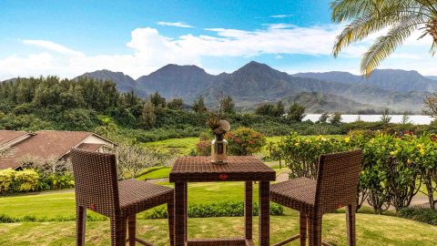 Hanalei Bay Resort #9123 - Ocean View Dining Lanai - Parrish Kauai