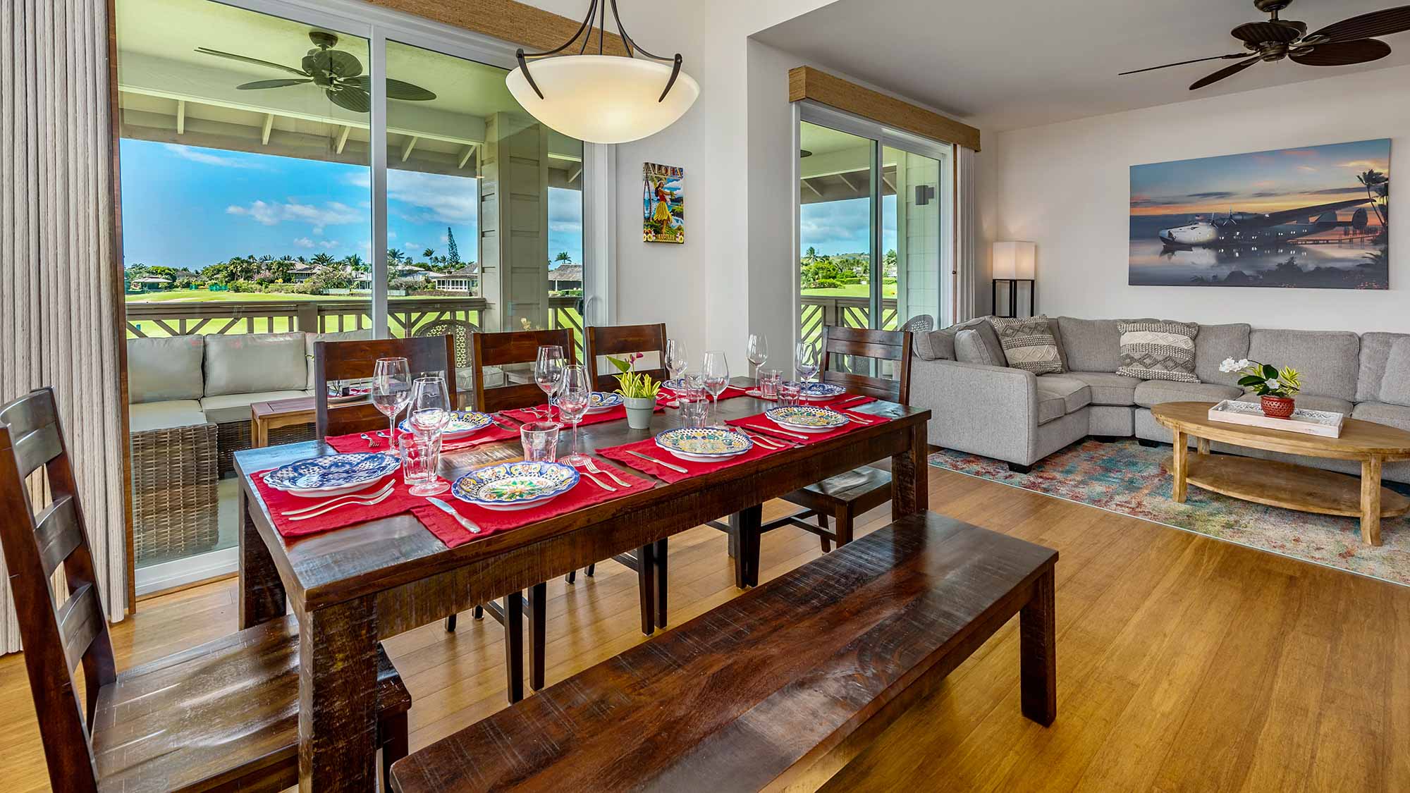 Pili Mai Resort at Poipu #06E - Dining Room & Living Room - Parrish Kauai