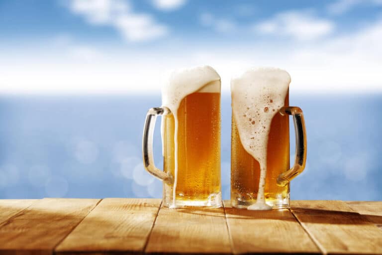 Two beers at a Kauai Brewery