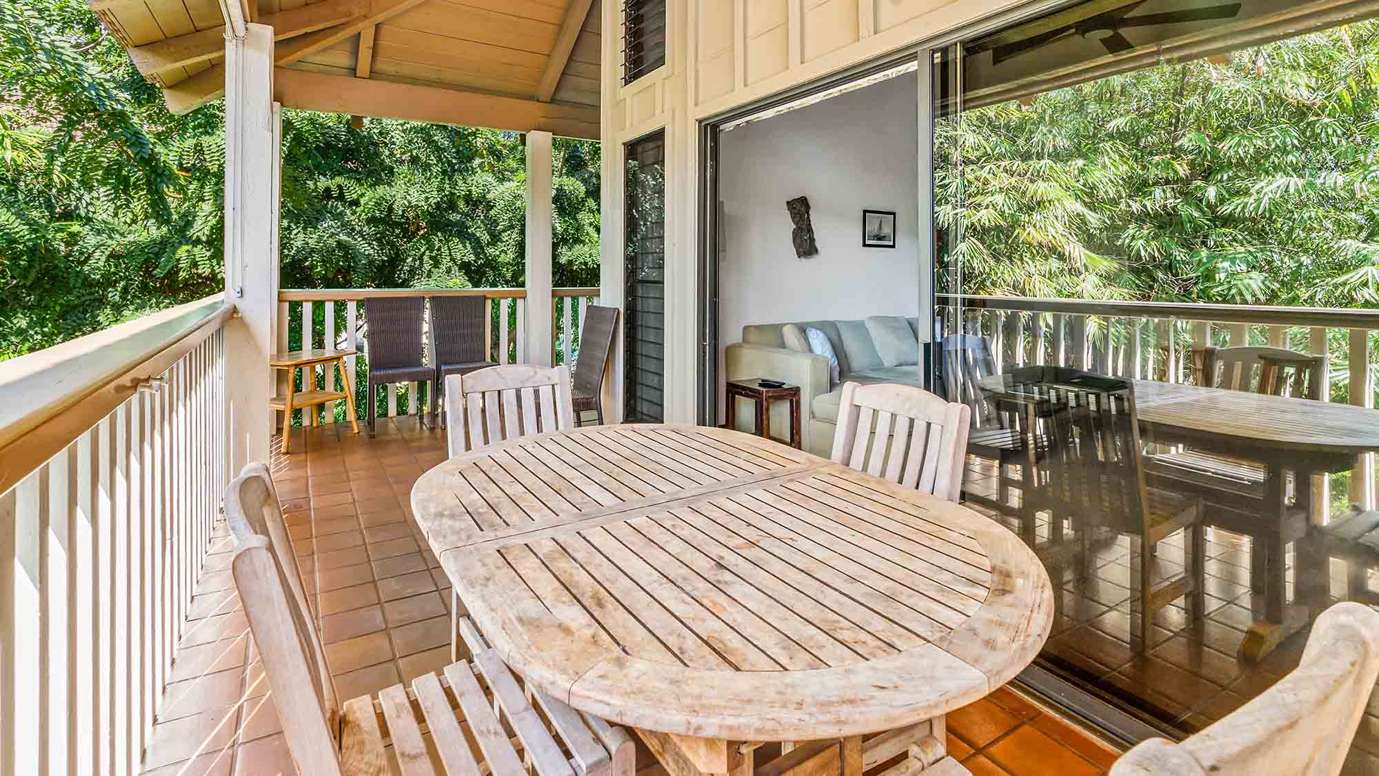 Waikomo Stream Villas #130 - Tropical Dining Lanai - Parrish Kauai