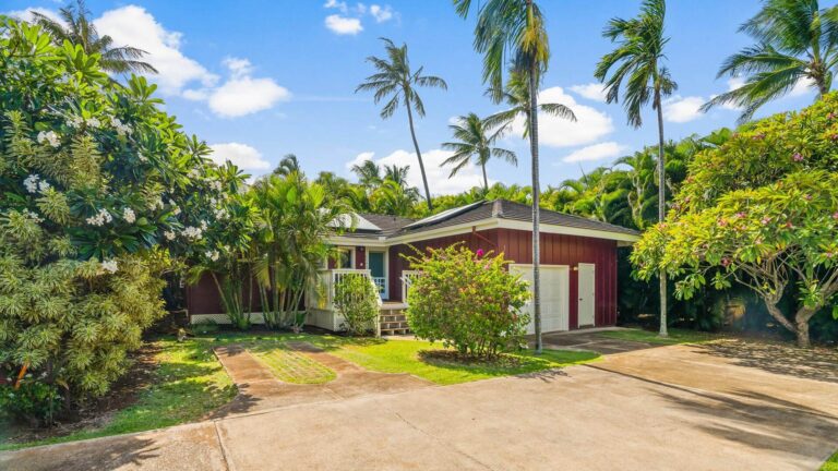 The front of Sugar Mill Cottage at Poipu Kai Resort
