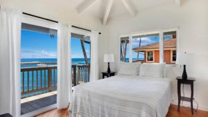 The master bedroom in a Kauai cottage rental