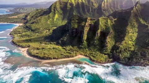 A view of Kauai's coast on one of the island's many air tours