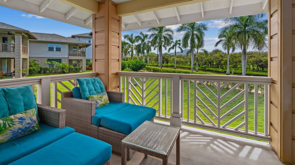 The covered lanai at Pili Mai at Poipu #03E