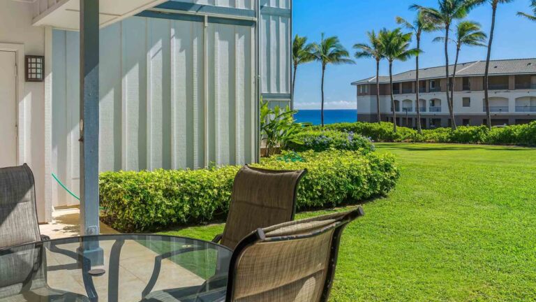 The ocean view from the lanai at Poipu Sands at Poipu Kai #412