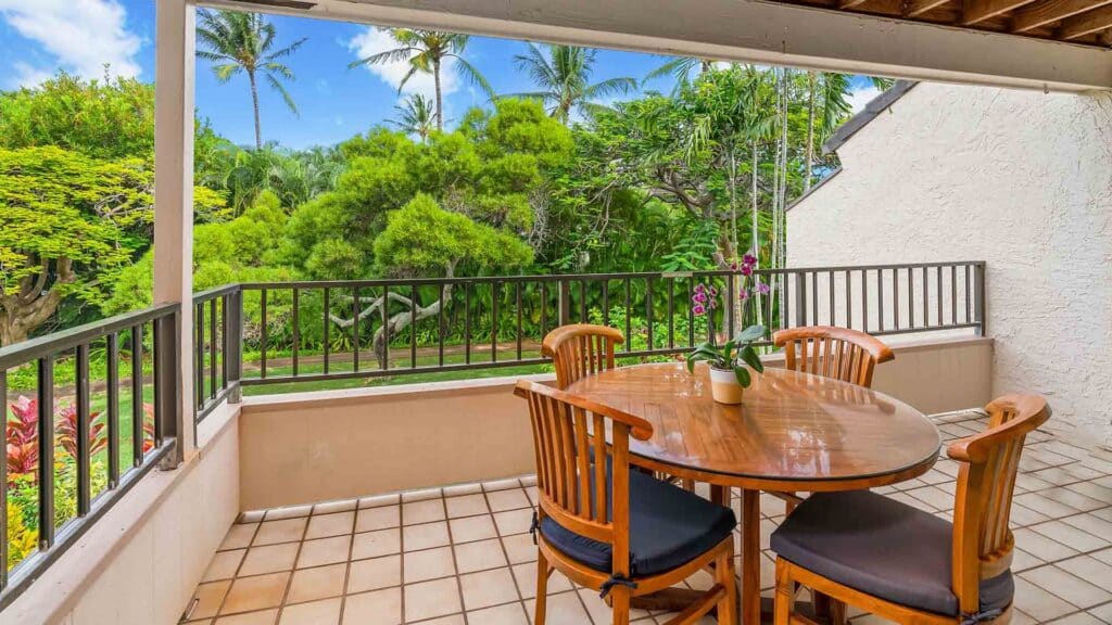 The lanai at Kahala At Poipu Kai #822