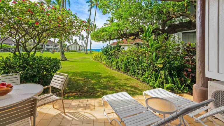 The view from the lanai at Kiahuna Plantation #183